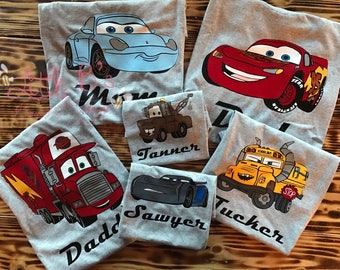 Disney Cars Shirt | Cars Family Shirts | Cars Birthday Shirt | Lightning Mcqueen Shirt | Mater | Mack | Sally | Cars 3