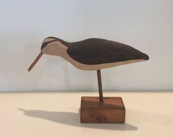 Vintage Wooden Shore Bird Sculpture