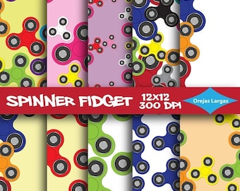50% SALE Spinner fidget digital paper, spinner scrapbook paper, fidget spinner toy for kids, spinner maddness, childrens toy spinners, spinn
