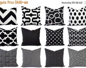 15% OFF SALE Black and White Pillow Cover - Modern Black Throw Pillow Cover - Black Euro Sham - Decorative Pillow Cushion Cover Accent Pillo