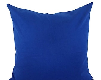 15% OFF SALE Solid Royal Blue Decorative Pillow Cover - Blue Pillow Cover - Linen Pillow Cover - Solid Cobalt Pillow - Custom Pillows - 20 x