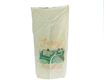 Vintage Feed Sack, Feed Bag, Fancy Farm Seeds Bag