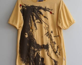 T-Shirt Officiel Bob Marley And The Wailers 'Smokin' Da Erb' - Homme Noir 100% Coton - NEUF Avec étiquettes