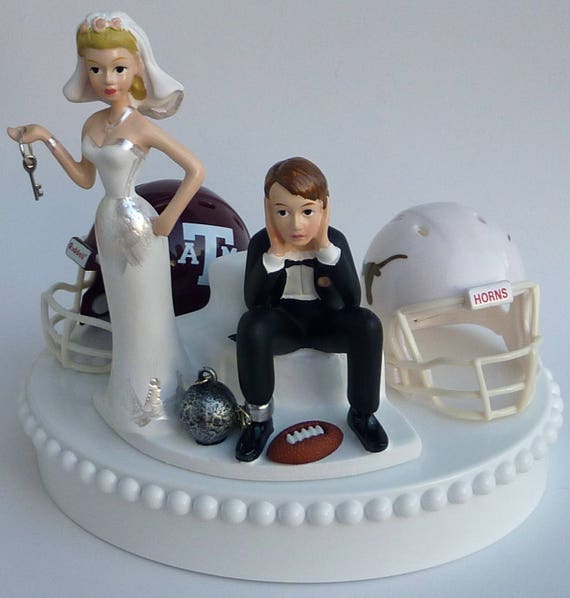  Wedding  Cake  Topper  House  Divided  Team Rivalry Football Ball