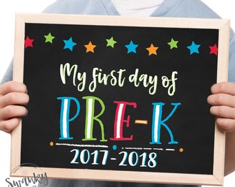 Pre-K Chalkboard Printable, First Day Sign, Chalkboard Pre-K Sign, Pre-K Boy Sign, First Day of School Sign, Digital File, Instant Download