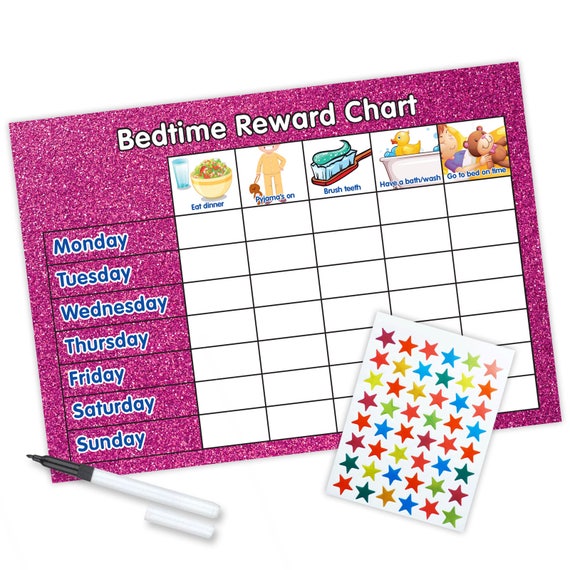 Re-usable Bedtime Reward Chart including FREE Stickers and