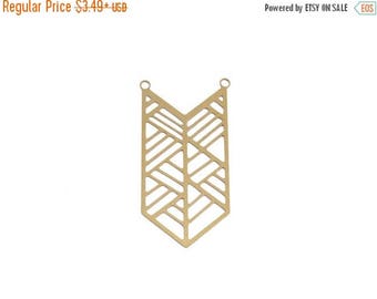 SALE Raw Brass Chevron Pendant, 1 Pc, Large Geometric Pendant, Boho Pendant, Tribal Pendant, Raw Brass Pendant, Laser Cut Pendant, GoldieSup