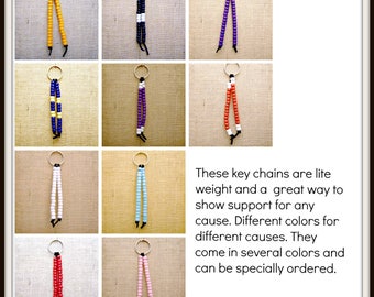 Key chains beaded support colors lite weight