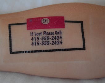 28 Harry Potter Safety/Emergency Contact Temporary Tattoos