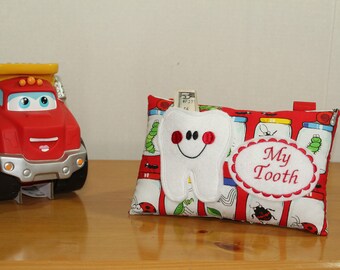 Boys Tooth Fairy Pillow - Personalized Tooth Pillow - Tooth Pillow - Tooth Pillow - Picnic fabric - Personalized Pillow - Tooth Fairy Dust