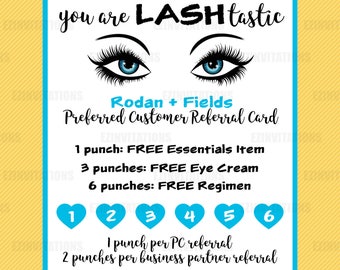 Digital Rodan and Fields Referral Card - lashtastic - lash boost - R+F referral cards - RF referral - digital file
