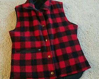 Buffalo plaid vest | Etsy