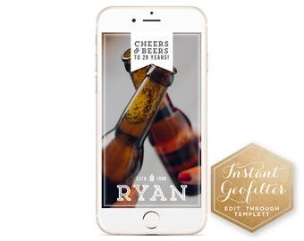 Cheers & Beers Guys Birthday Snapchat Geofilter | Birthday Geofilter | Man Geofilter | Geofilter for Men | Instant Geofilter