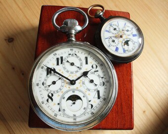 Giant Moonphase Perpetual Calendar Pocket Watch Ø 8 cm - Quantieme