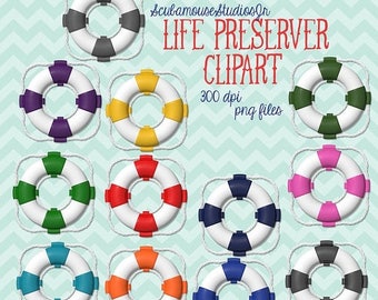 80% OFF SALE Life Preservers Clipart, Nautical Clipart 300 dpi Png file, digital clipart, ocean beach clipart, commercial use scrapbooking