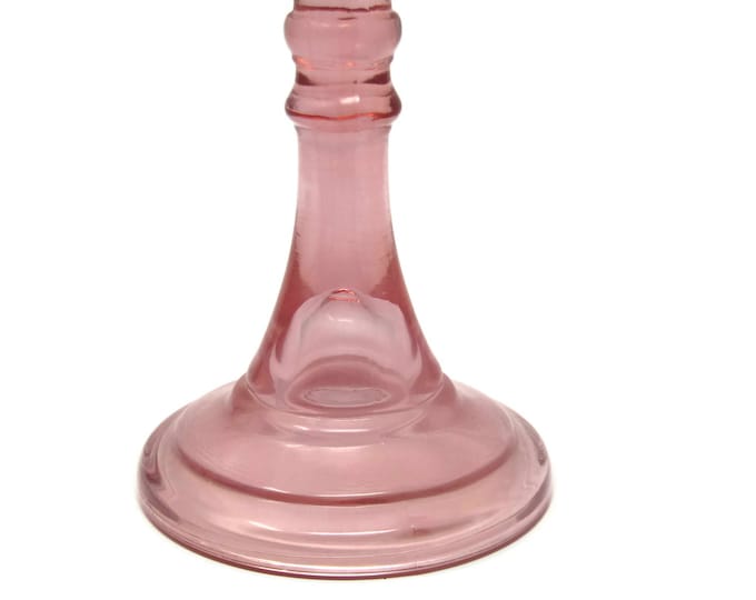 Vintage Pink Glass Candlestick Holders - Pink Glass Candle Holder - Mid Century Pink Glass Candle Holder - Taper Candlestick Holder Mom Teen