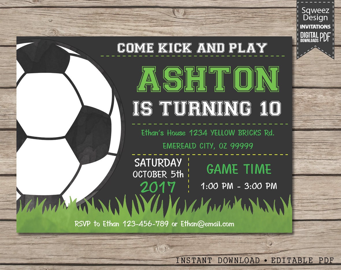 Best 25 soccer Birthday Invitations Home Family Style and Art Ideas