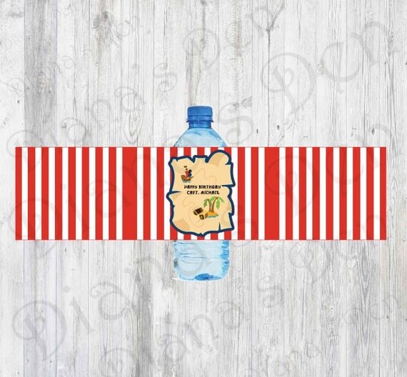 Pirate Bottle Labels/Water Bottle Labels/Water Wrap/Pirate Party/Pirate Birthday/Boy Party/Girl Party Il_570xn