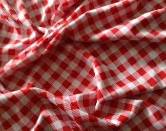 Stretch Spandex Lycra Polyester Swimsuit Fabric - 4-way stretch 58" wide, gingham print