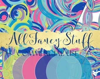 Commercial Use | Digital Paper | Clip Art | Lily Pulitzer Inspired |