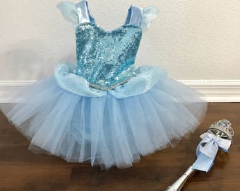 Ultra Deluxe sky blue princess inspired romper