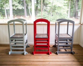 Little Helper Tower (Folding); Kitchen Helper - Blue - Ready to Ship