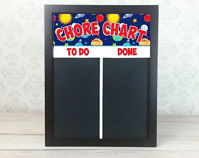 Magnetic Chore Charts - Responsibility Chart - Kids Chore Chart - Reward Chart - Family Chores - Behavior Chart - Outer-space - Blue - Red
