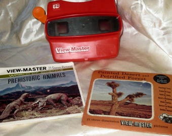 VIEW MASTER VIEWER And Reels,View Master Red Viewer,View Master Painted Desert/petrified Forest,View Master Prehistoric Animals,View Master