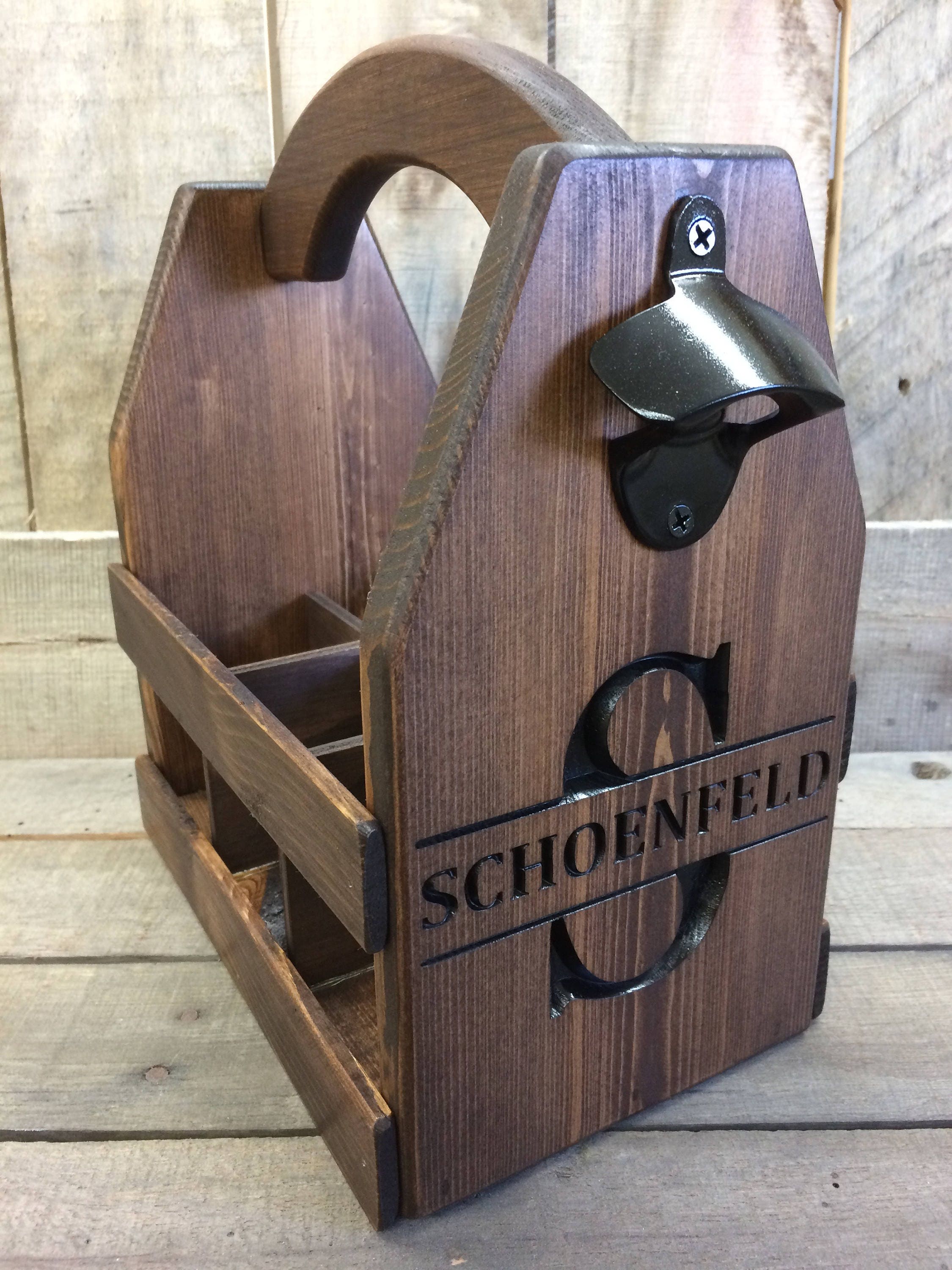 Personalized Wood Beer CaddyBeer CarrierBeer Caddybottle