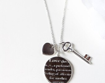 Sweetheart Necklace, Silver Pendant, Love Pendant, Romance Necklace, Vintage Silver Pendant, Vintage Necklace, Silver Sweetheart Necklace