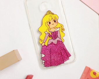 Hand painted Aurora phone case, iPhone 7 Plus Case, iPhone 6s case, iPhone 7 Case Clear, Samsung Galaxy S7 Edge Case, Disney Phone Case
