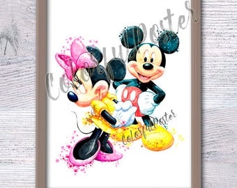 Mickey Mouse Wall Art minnie mouse art | etsy Mickey Mouse Wall Art minnie mouse art | etsy