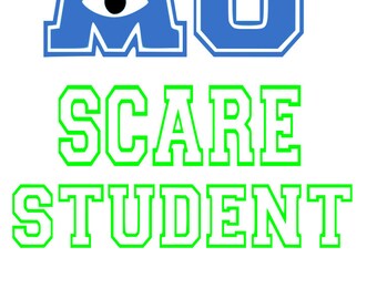 SVG, disney, monsters inc, scare student, monsters university, silhouette, printable, cut file, cricut, silhouette, instant download