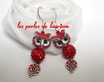 chic red OWL earrings
