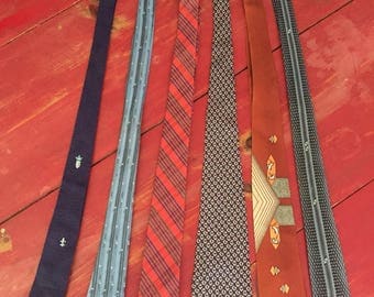 Excellent lot of six vintage ties 1950s and 1960s
