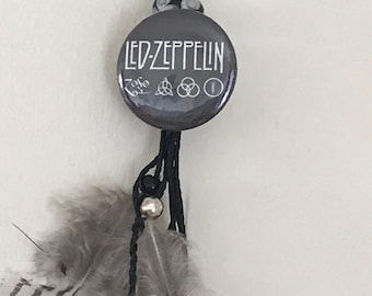 Led Zeppelin Feathered Alligator Clip / Roach Clip / Marijuana Paraphernalia / Cannabis Clip / Led Zeppelin Band/ Retro 70's
