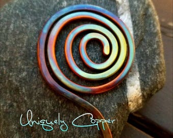 Copper Hair Pin, Copper Hair Stick, Hair Accessories, Copper Hair Accessory, Flame Painted Copper, Hair Pin, Shawl Pin, Flame Painted Patina