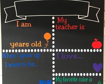First Day of School Chalkboard & Last Day of School Chalkboard Bundle - Reusable School Chalkboard - Photo Prop