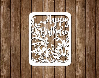 Paper Cutting Template Birtgday Card Birthday Template