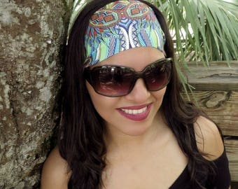Running Headband Workout Headband Fitness Headband Yoga Headband Gym Headband Blue Boho Headband Fashion Headband Wide Head Wrap Turban S98