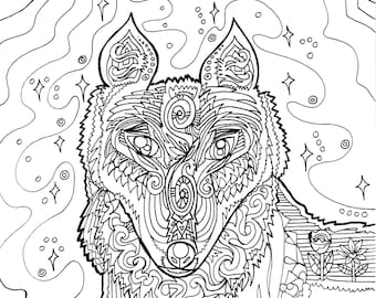 Dog coloring page | Etsy