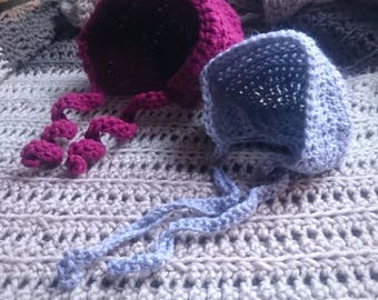 Frey Crochet Baby Bonnet, Moon Blue main image 1