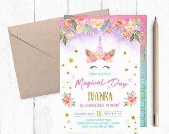 Unicorn Party Invitations, Unicorn Birthday Invitation, Unicorn Invitations, Unicorn Birthday Invites, Unicorn Party Invite, Unicorn Party,