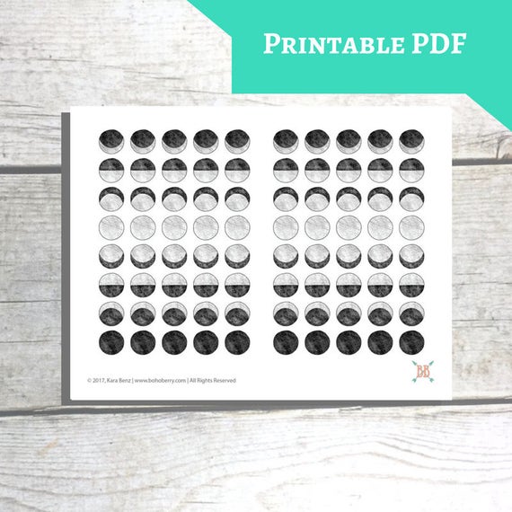 printable moon phase stickers