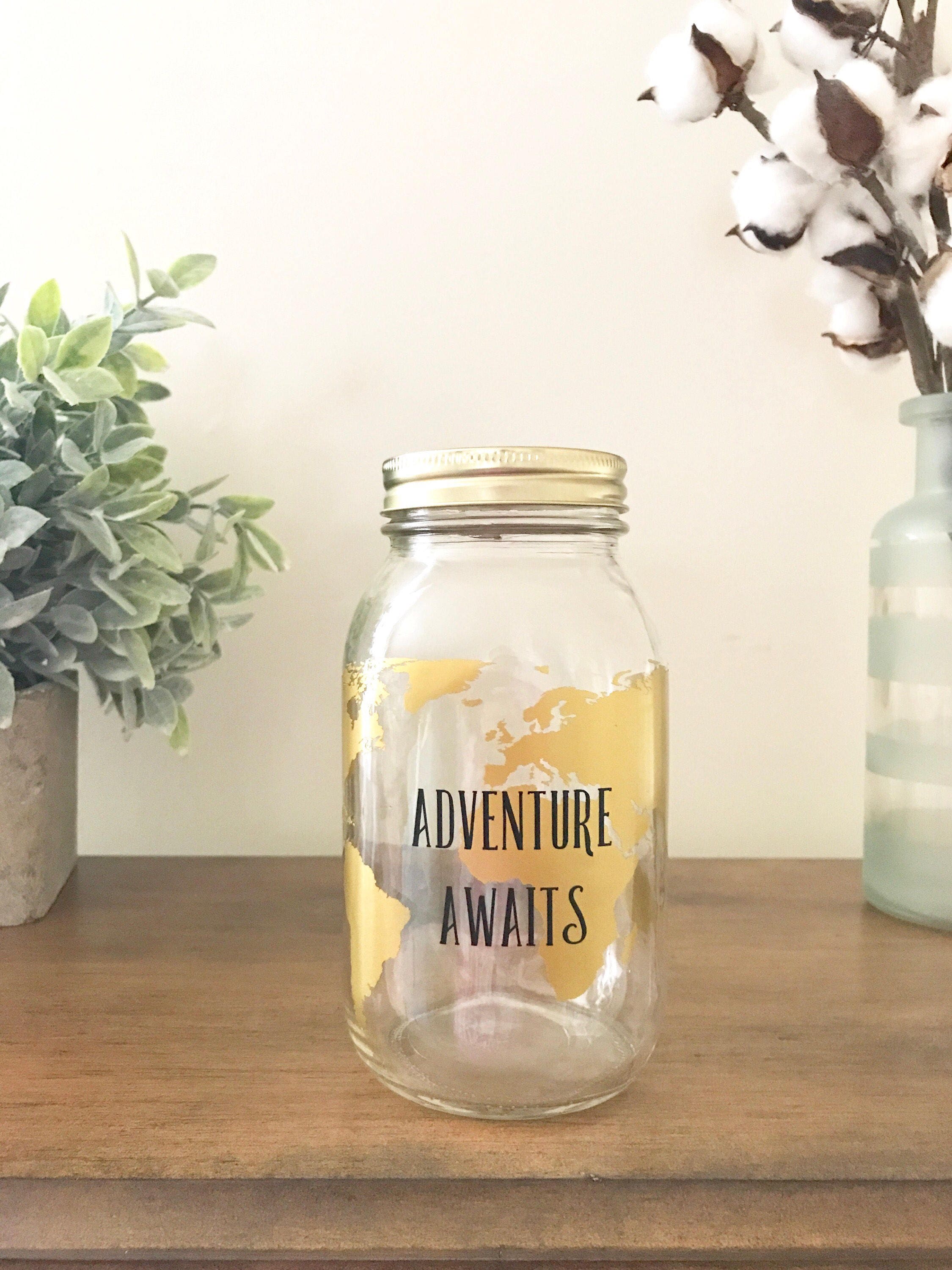Mason Jar Piggy Bank//Mason Jar Bank// Savings Jar// Vinyl