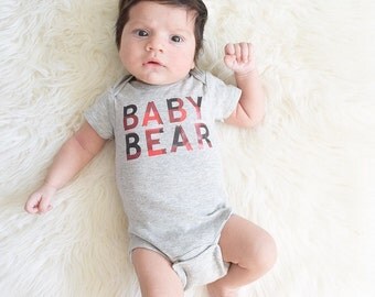 Baby bear buffalo plaid onesie, baby bear, onesie, buffalo plaid
