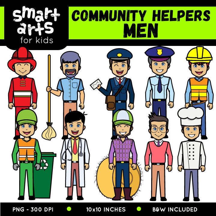 Community Helpers Men Digital Clip Art cartoon digital