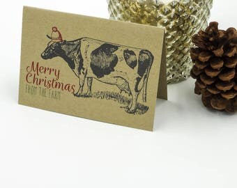 Cow christmas card | Etsy