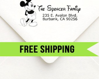 Custom Return Address Stamp-Self Inking-Personalized Stamp-Disney-Mickey-Mickey Mouse-Rubber Stamp