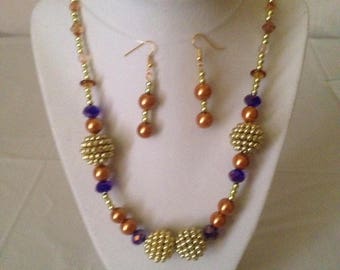The Gold Berry Necklace Earring Set